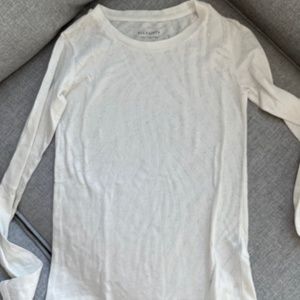 AllSaints Esme Long Sleeve T-Shirt in White size XS